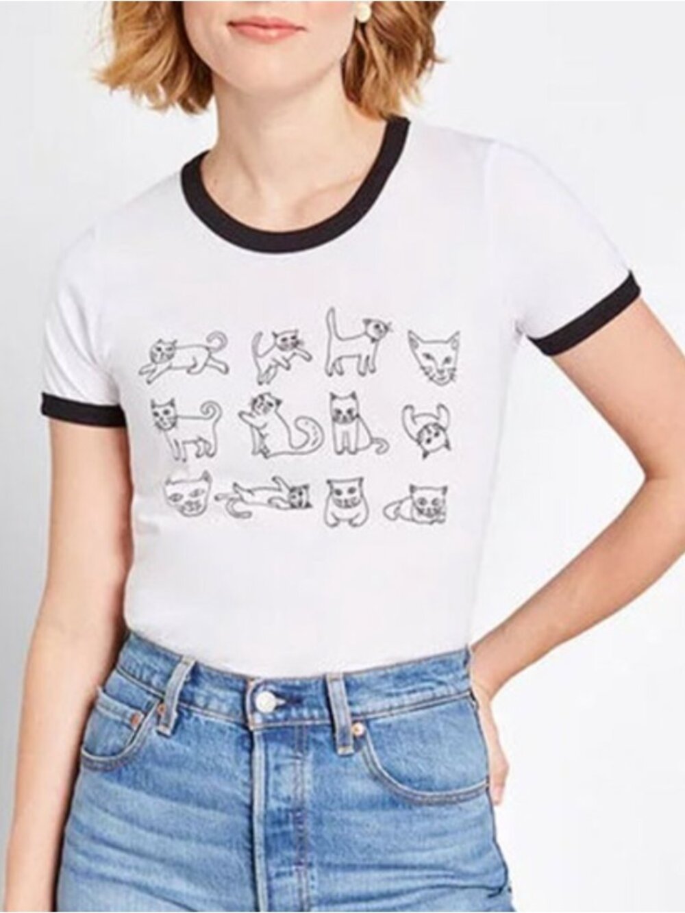 Next Level Apparel Feline Masterpiece Ringer Tee S